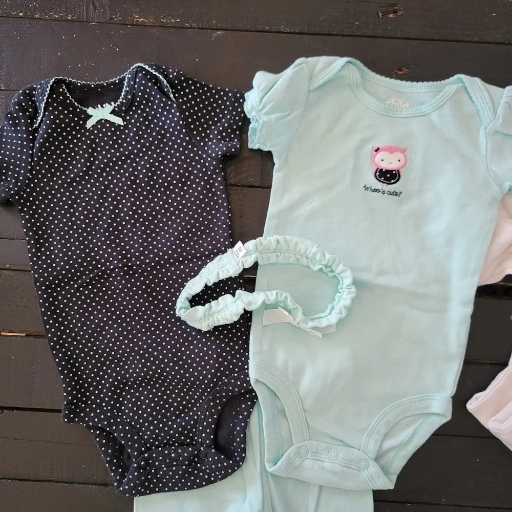 Child of Mine by Carter's 3-6 Months Baby Girl Mix n Match Outfit Blue Black